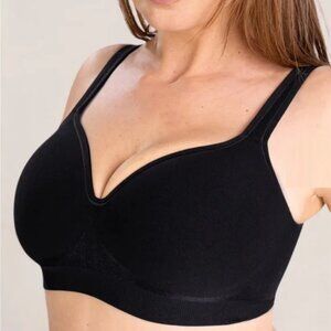 SHAPERMINT Essentials Sweetheart Wireless Contour Bra Seamless Black Women's XL